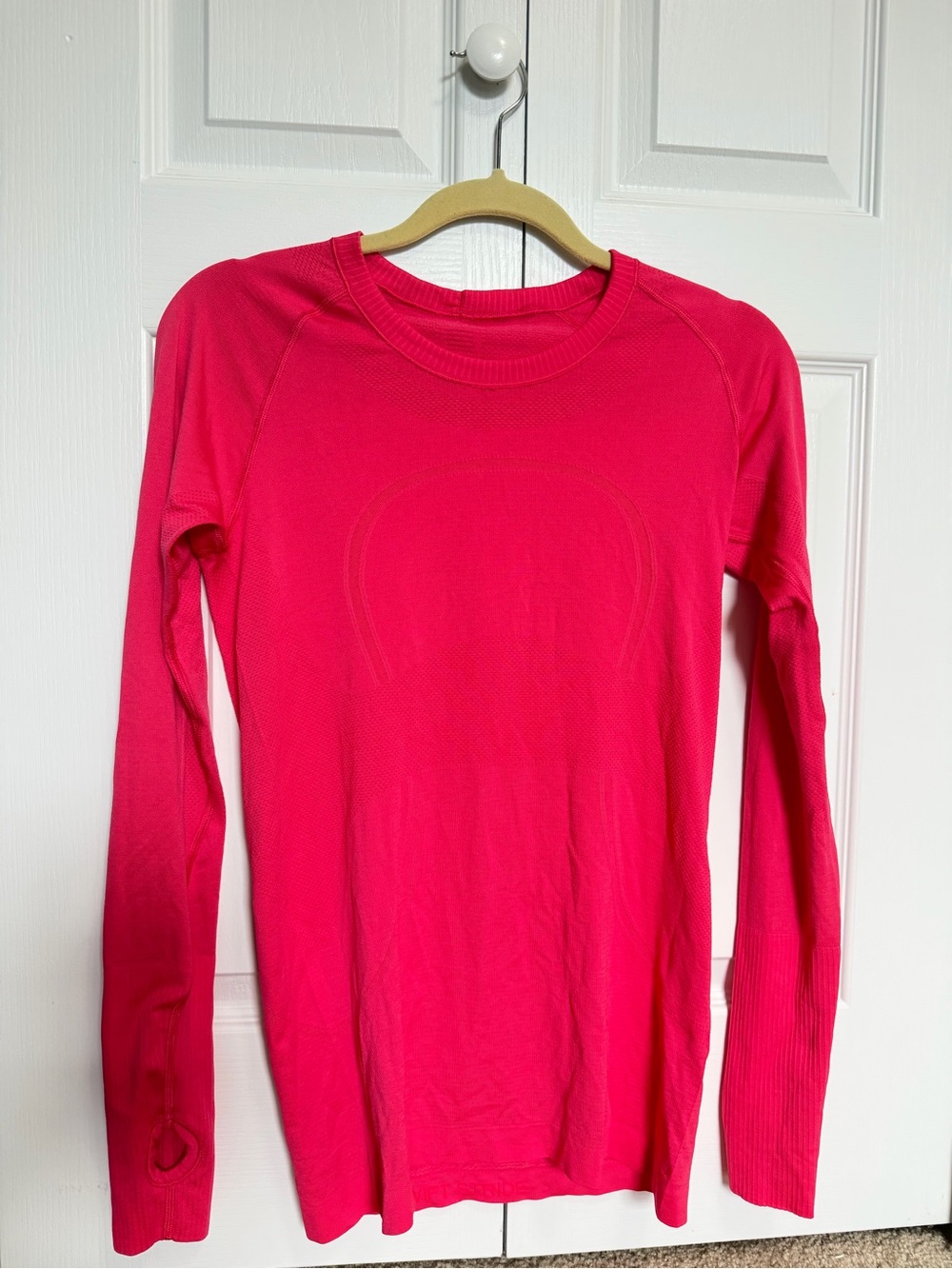 lululemon athletica Long Sleeve Crew Tee in Bright Pink